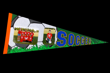 Soccer photo pennant, click to enlarge